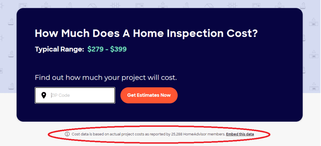 how much does a home inspection cost in indiana